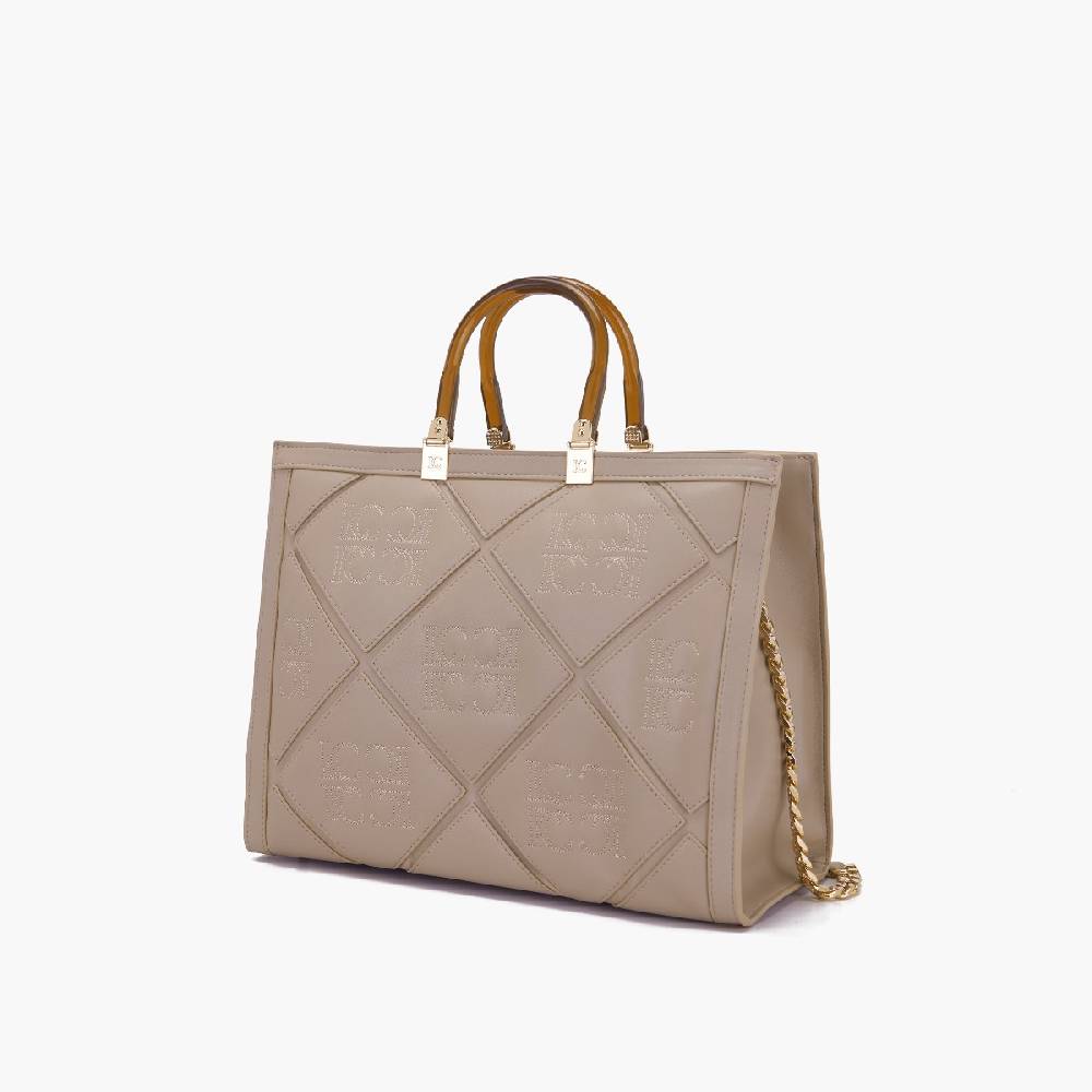 La Carrie BORSA SHOPPING PICHT TAUPE Promozione Limitata