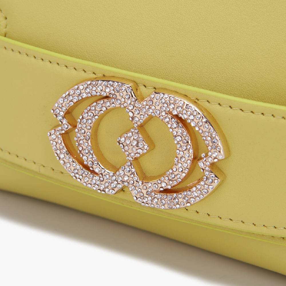 La Carrie BORSA A MANO LOGO GIALLA Moda