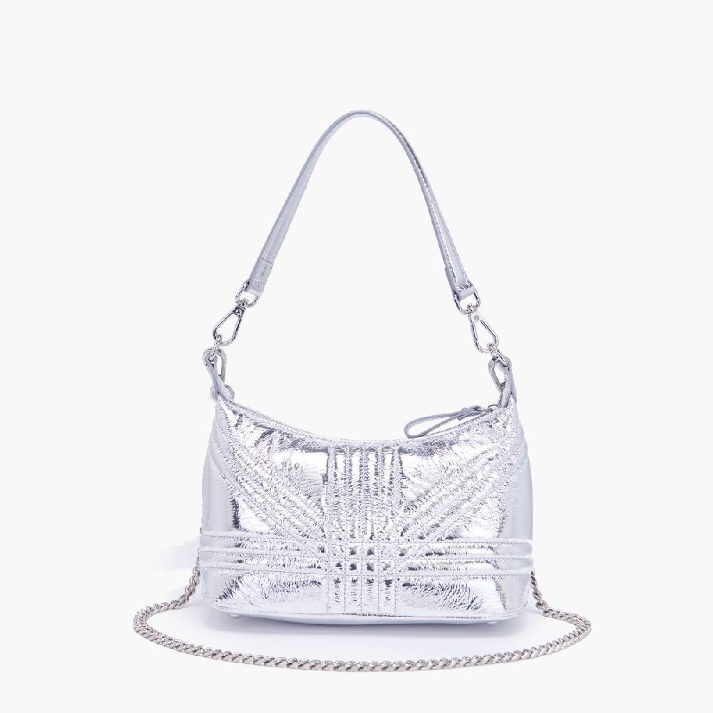 La Carrie MINI BORSA A SPALLA SHINY SILVER Affare Del Giorno