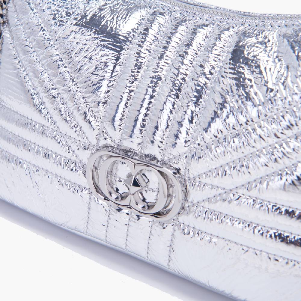 La Carrie MINI BORSA A SPALLA SHINY SILVER Affare Del Giorno