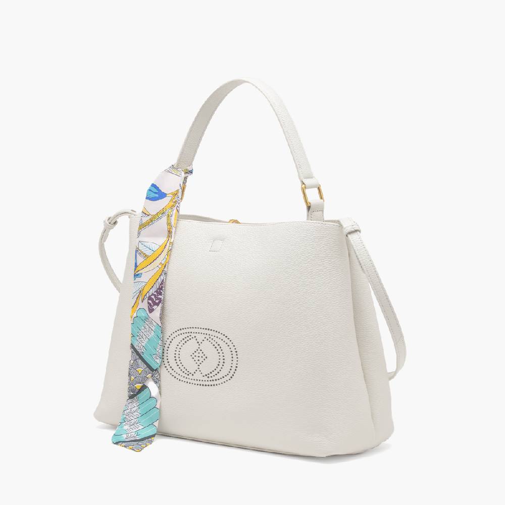 La Carrie BORSA SHOPPING DRILLED CREMA Novità