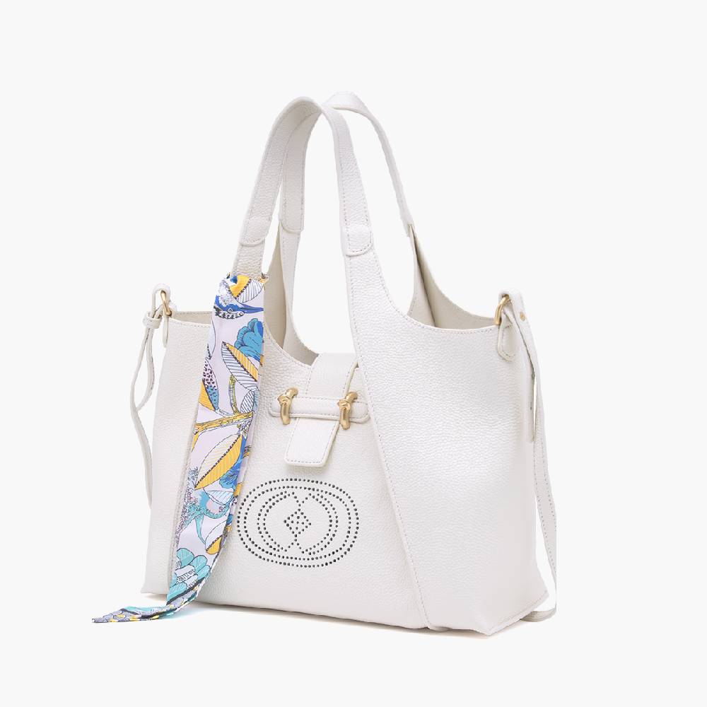 La Carrie BORSA SHOPPING DRILLED CREMA Online