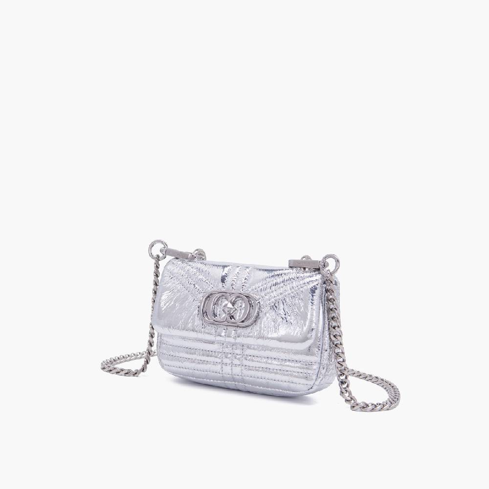 La Carrie MINI BORSA A SPALLA SHINY SILVER Outlet