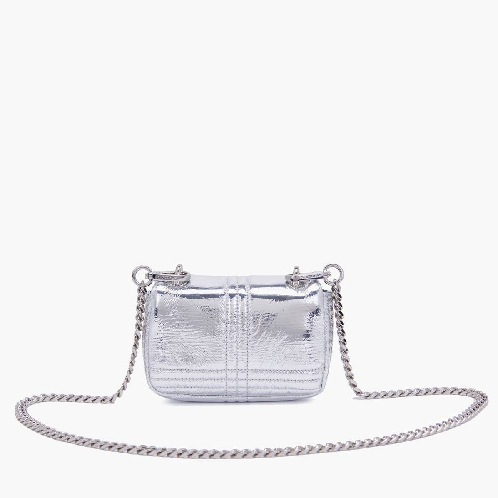 La Carrie MINI BORSA A SPALLA SHINY SILVER Outlet