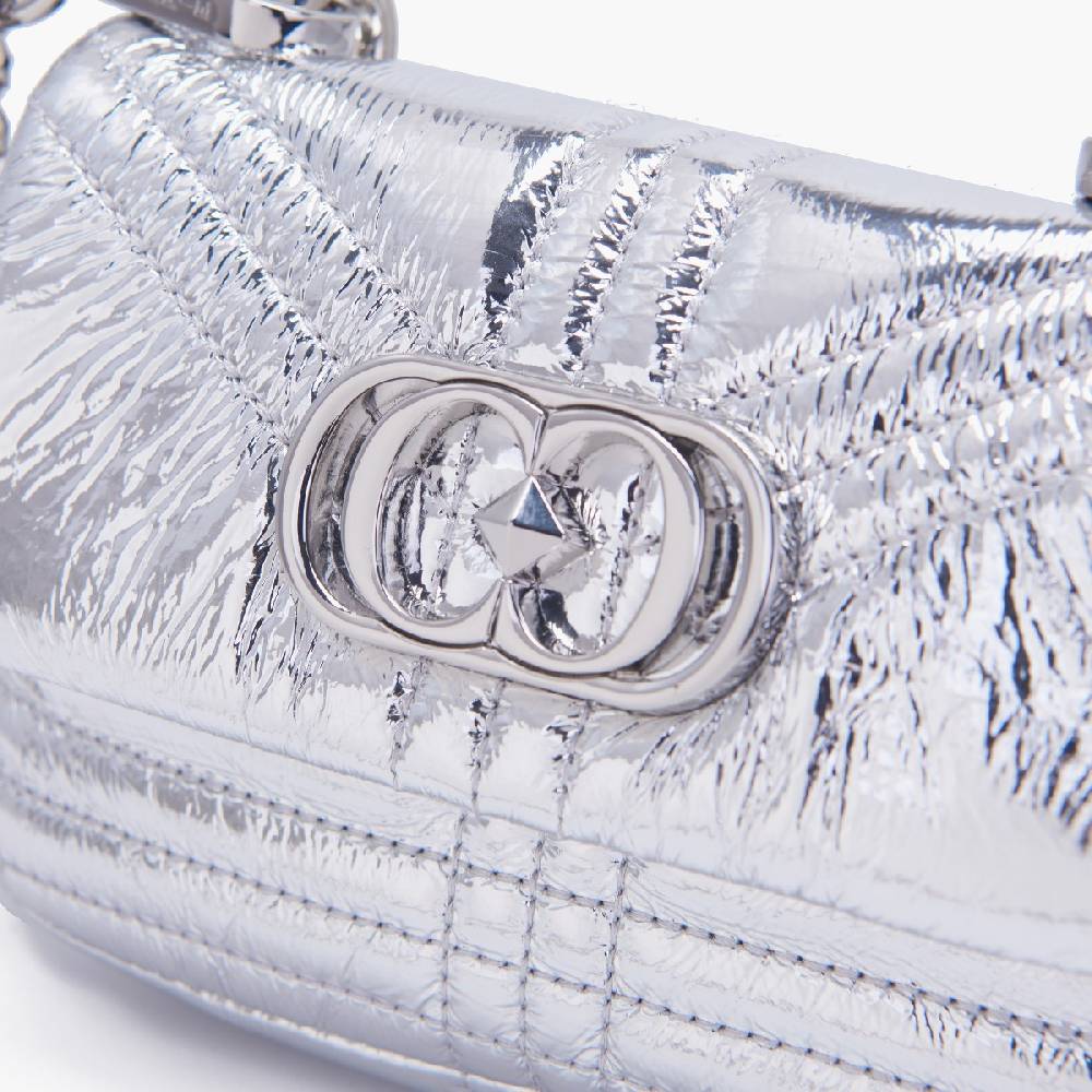 La Carrie MINI BORSA A SPALLA SHINY SILVER Outlet