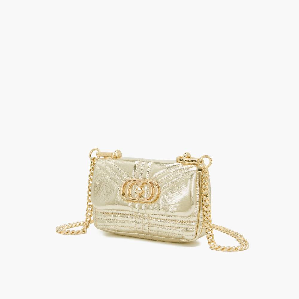 La Carrie MINI BORSA A SPALLA SHINY GOLD In Vendita