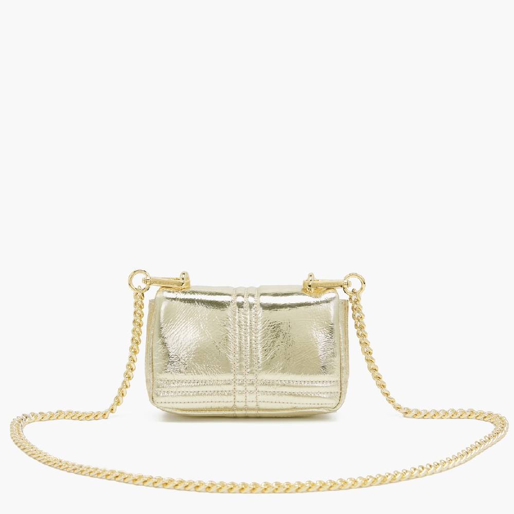 La Carrie MINI BORSA A SPALLA SHINY GOLD In Vendita