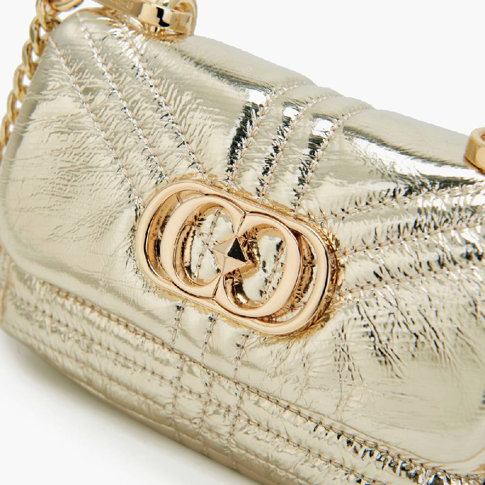 La Carrie MINI BORSA A SPALLA SHINY GOLD In Vendita