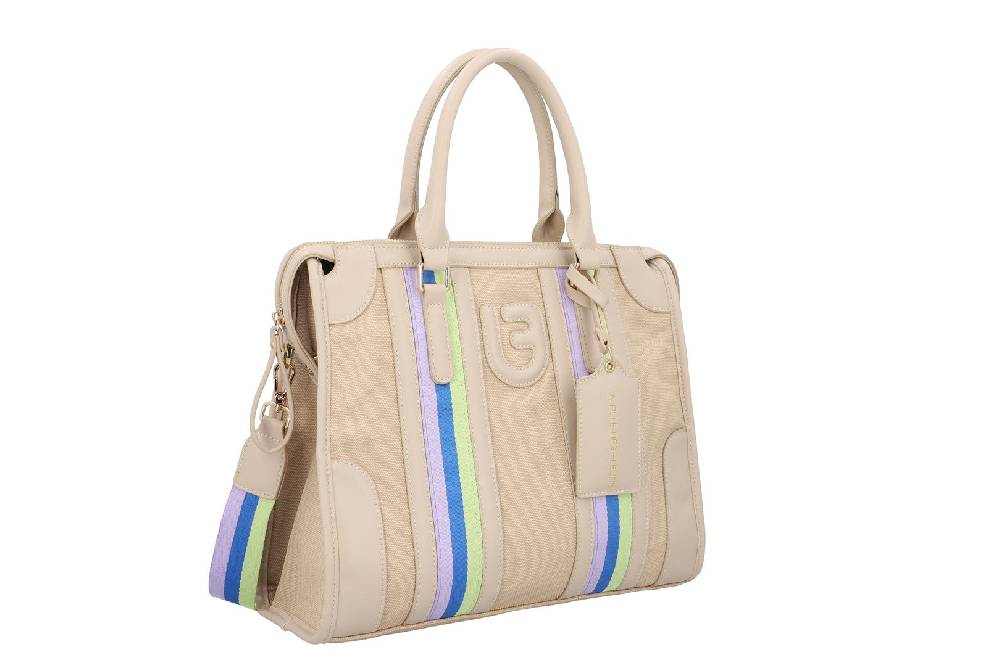 L.Pucci Asmara Stripes Canvas Beige Shopping Online
