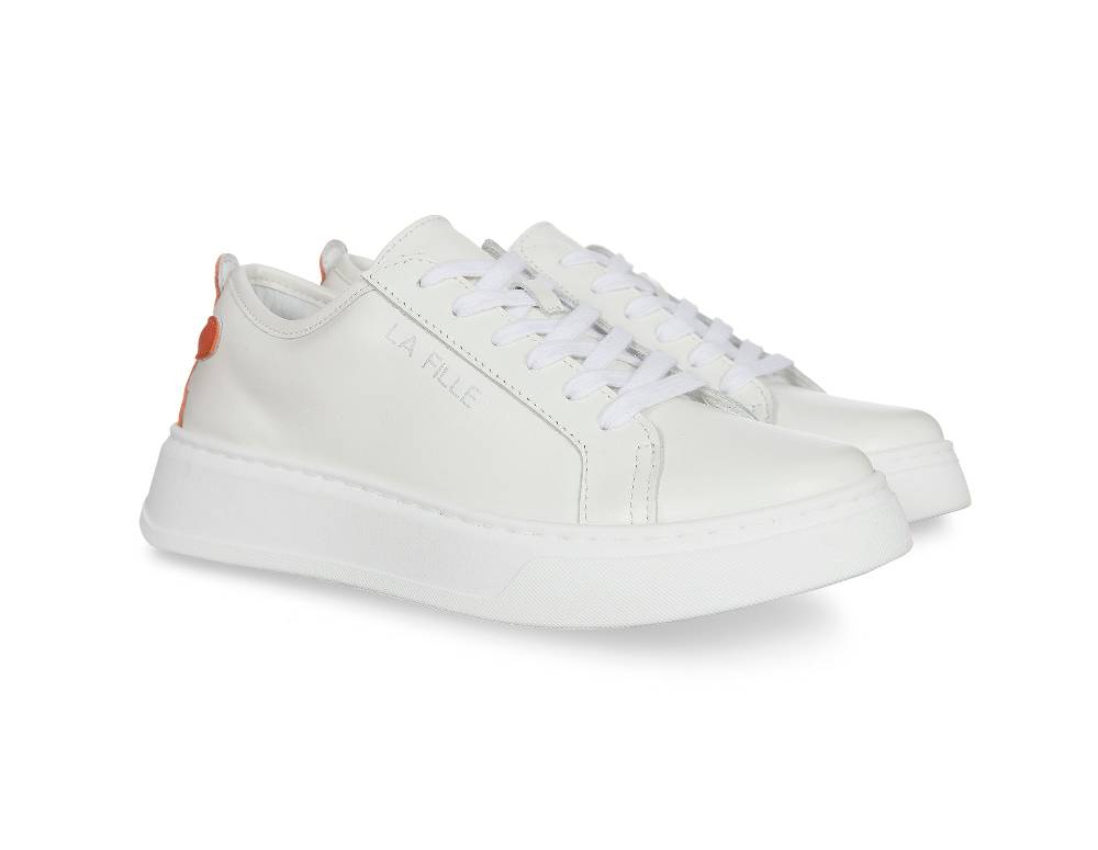 L.Pucci Sneakers P91212P Ecru-Orange Soddisfazione Garantita