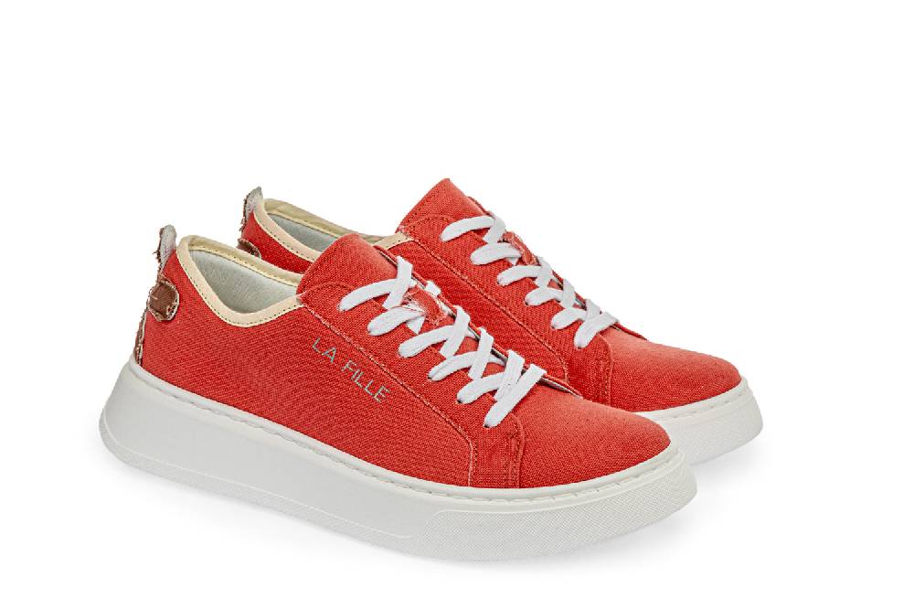 L.Pucci Sneakers P91222C Orange-Camel Negozi Online