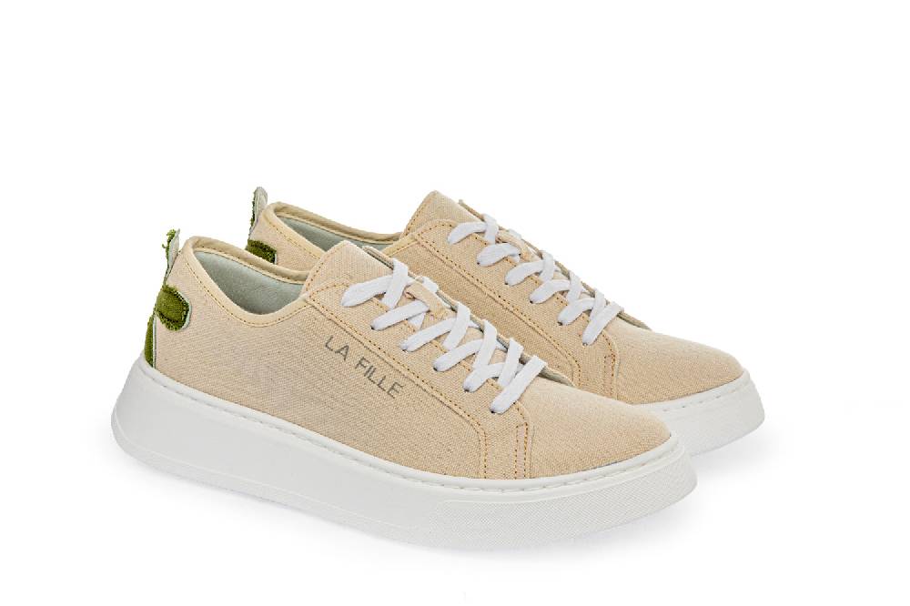 L.Pucci Sneakers P91222C Ecru-Green Consegna Veloce