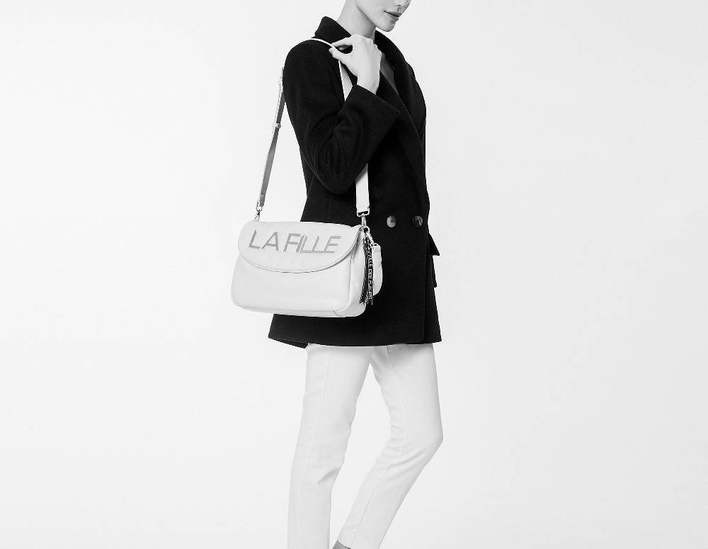 L.Pucci Odette Metal Logo Line Dirty White Vendita Economica