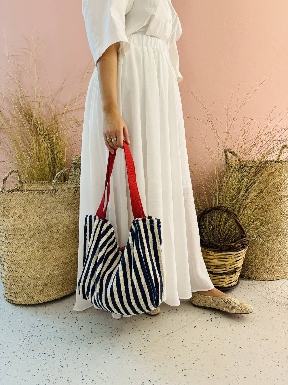 La Sellerie Portofino bag blu righe strette Hotsell