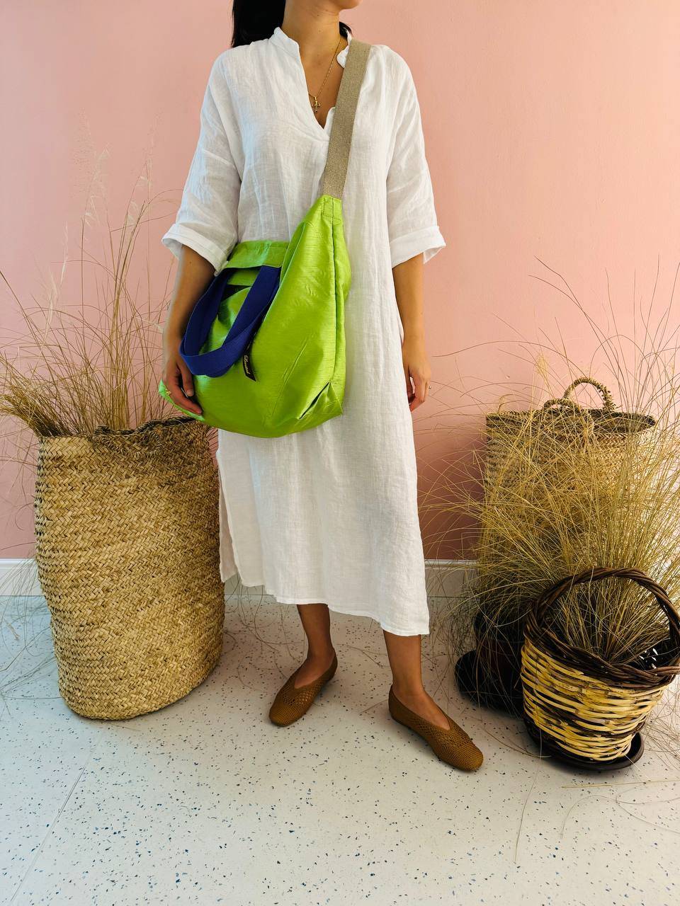 La Sellerie POP BAG Shantung verde mela Promozione Limitata