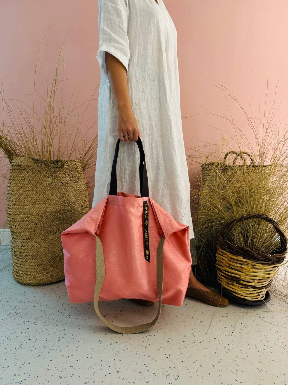 La Sellerie POP BAG Shantung rosa