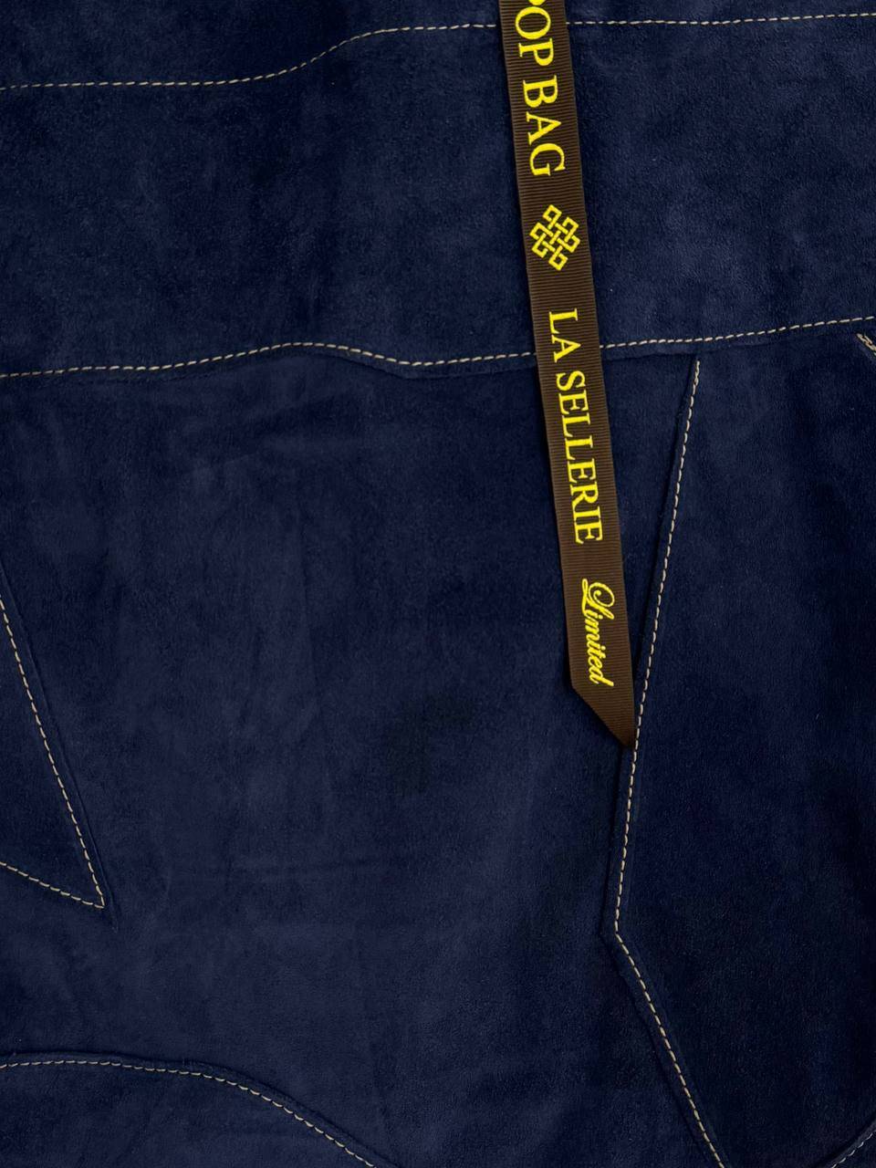 La Sellerie POP BAG suede dark blue PATCHWORK Shopping Online
