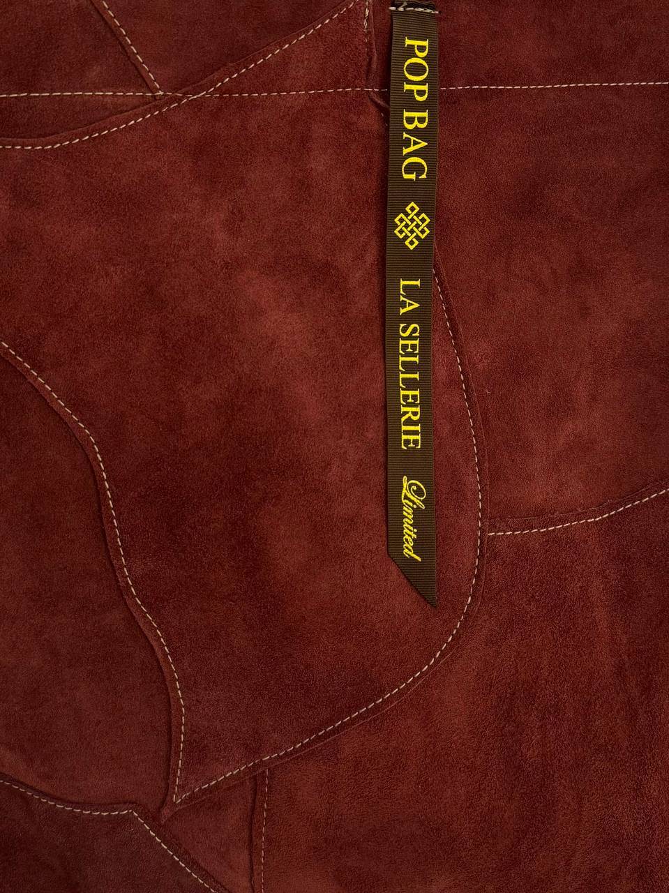 La Sellerie POP BAG suede dark red PATCHWORK Prezzo Ridotto