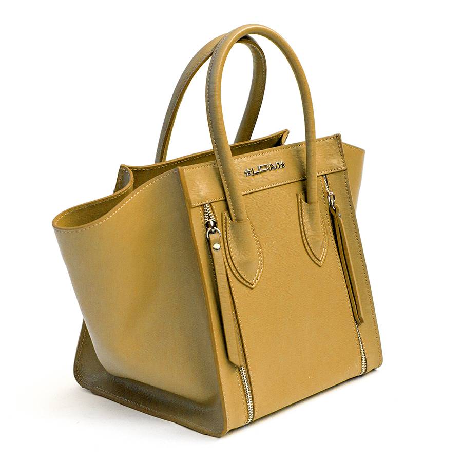 Laura Di Maggio ALIA – Borsa a trapezio in pelle saffiano senape Shopping Online