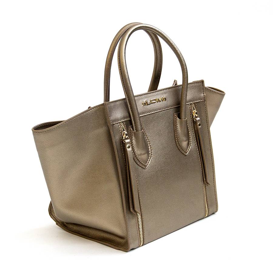 Laura Di Maggio ALIA – Borsa a trapezio in pelle saffiano bronzo Sottocosto
