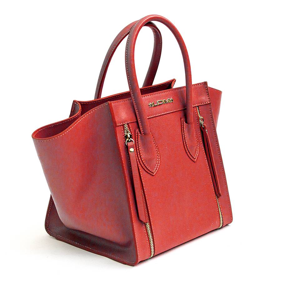 Laura Di Maggio ALIA – Borsa a trapezio in pelle saffiano corallo Convenienza