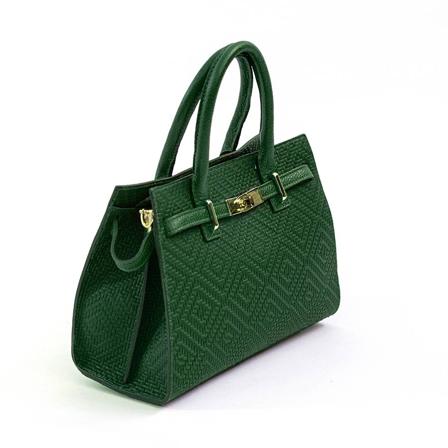 Laura Di Maggio KELLY – Borsa in pelle serigrafata verde Online