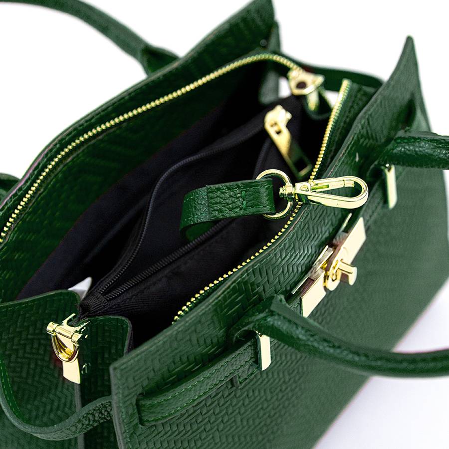 Laura Di Maggio KELLY – Borsa in pelle serigrafata verde Online