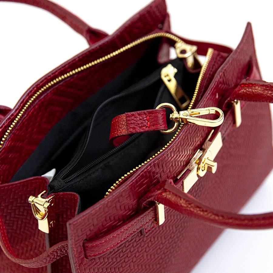 Laura Di Maggio KELLY – Borsa in pelle serigrafata rossa Saldi