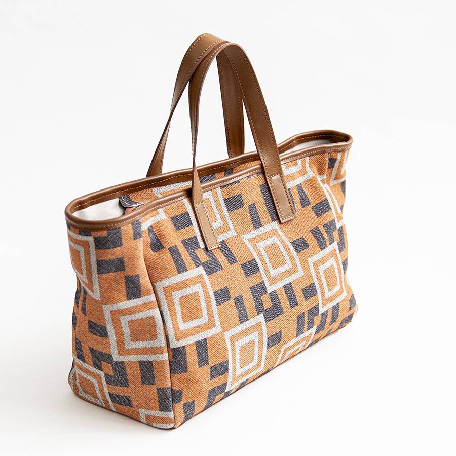 Laura Di Maggio MILANO FANTASY – Borsa in pelle e camoscio stampato arancio Negozio