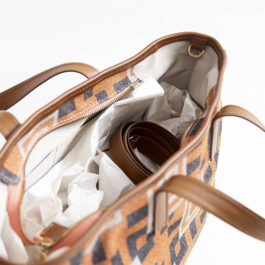 Laura Di Maggio MILANO FANTASY – Borsa in pelle e camoscio stampato arancio Negozio