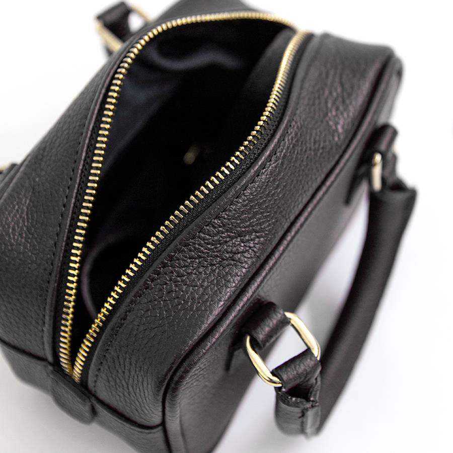 Laura Di Maggio NENA – Miny bauletto in pelle nero Nuova