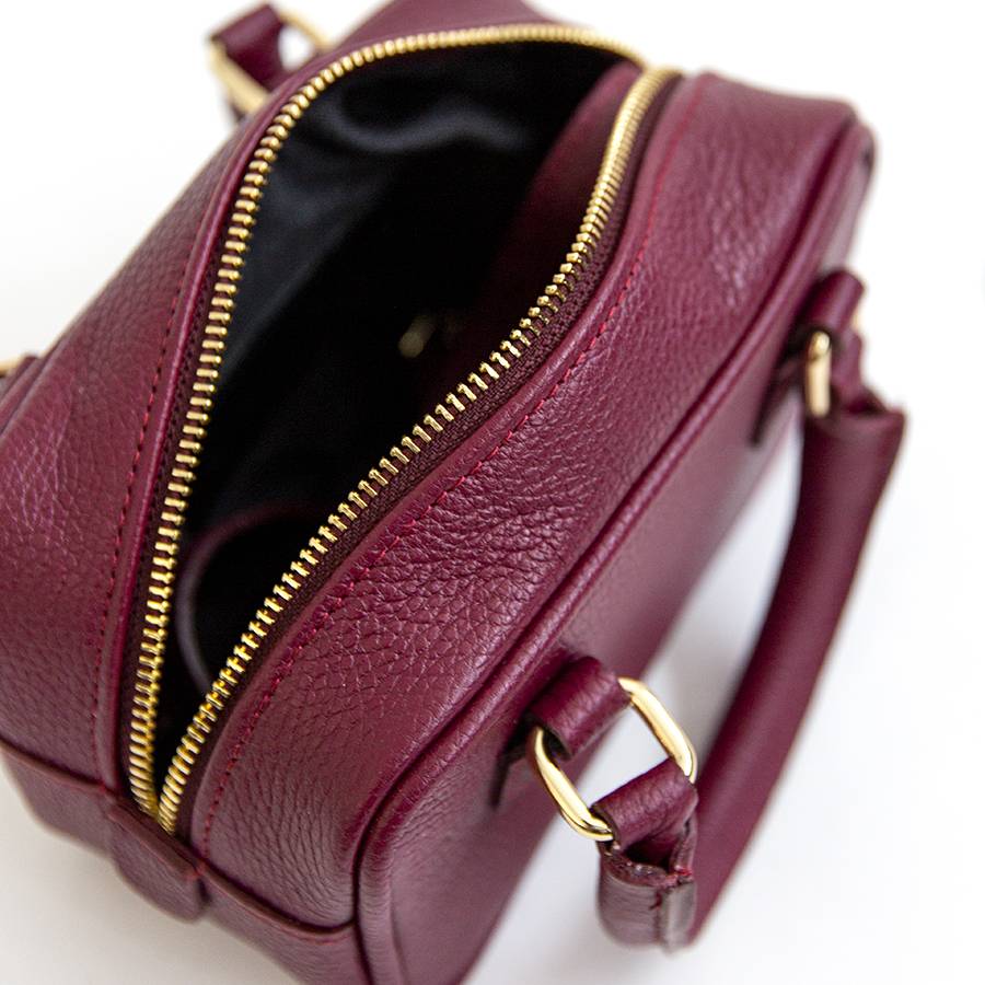 Laura Di Maggio NENA – Miny bauletto in pelle vinaccia Moda
