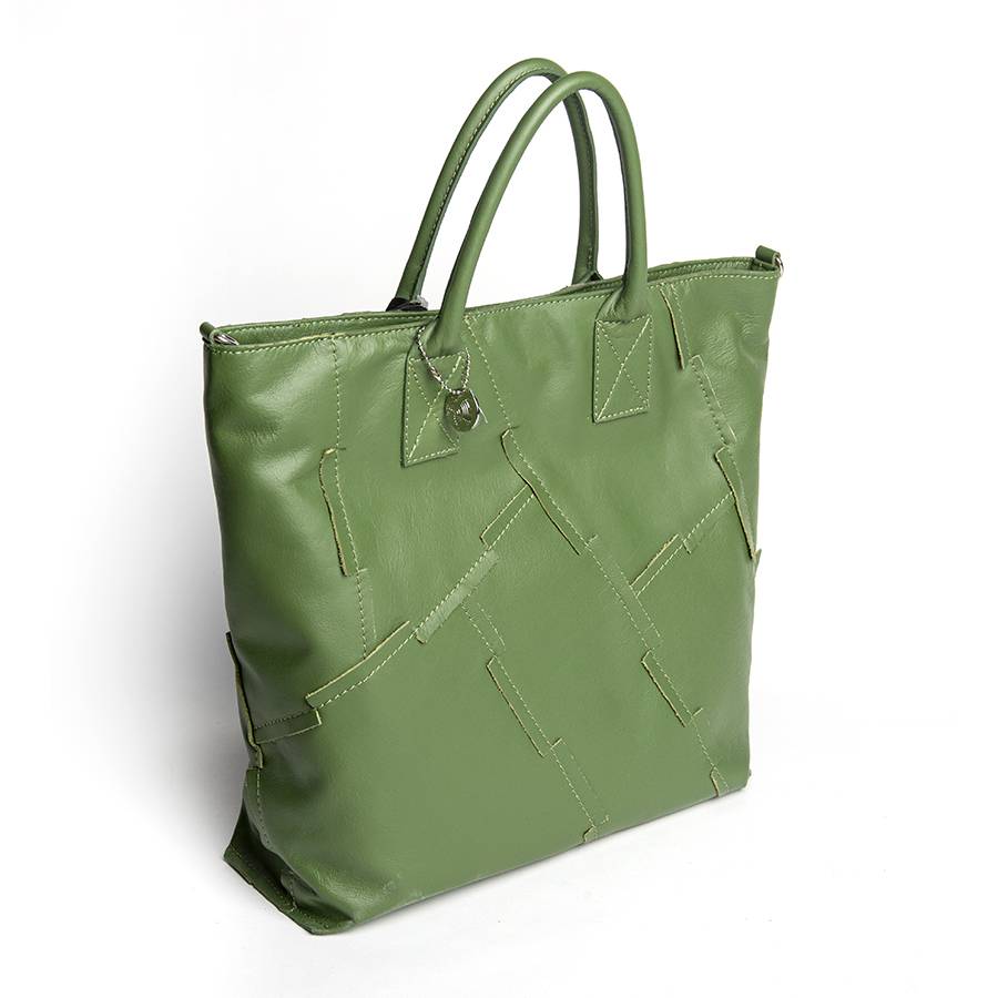 Laura Di Maggio UMA – Tote bag in pelle nappa verde aloe Italia