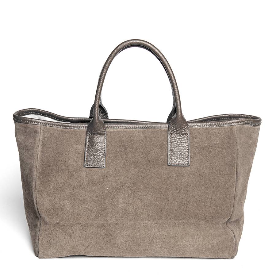 Laura Di Maggio MILANO – Borsa in pelle e camoscio taupe Spedizione Gratuita