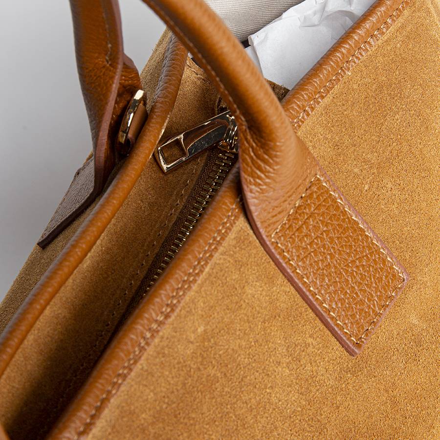 Laura Di Maggio MILANO – Borsa in pelle e camoscio cuoio Pezzi Unici