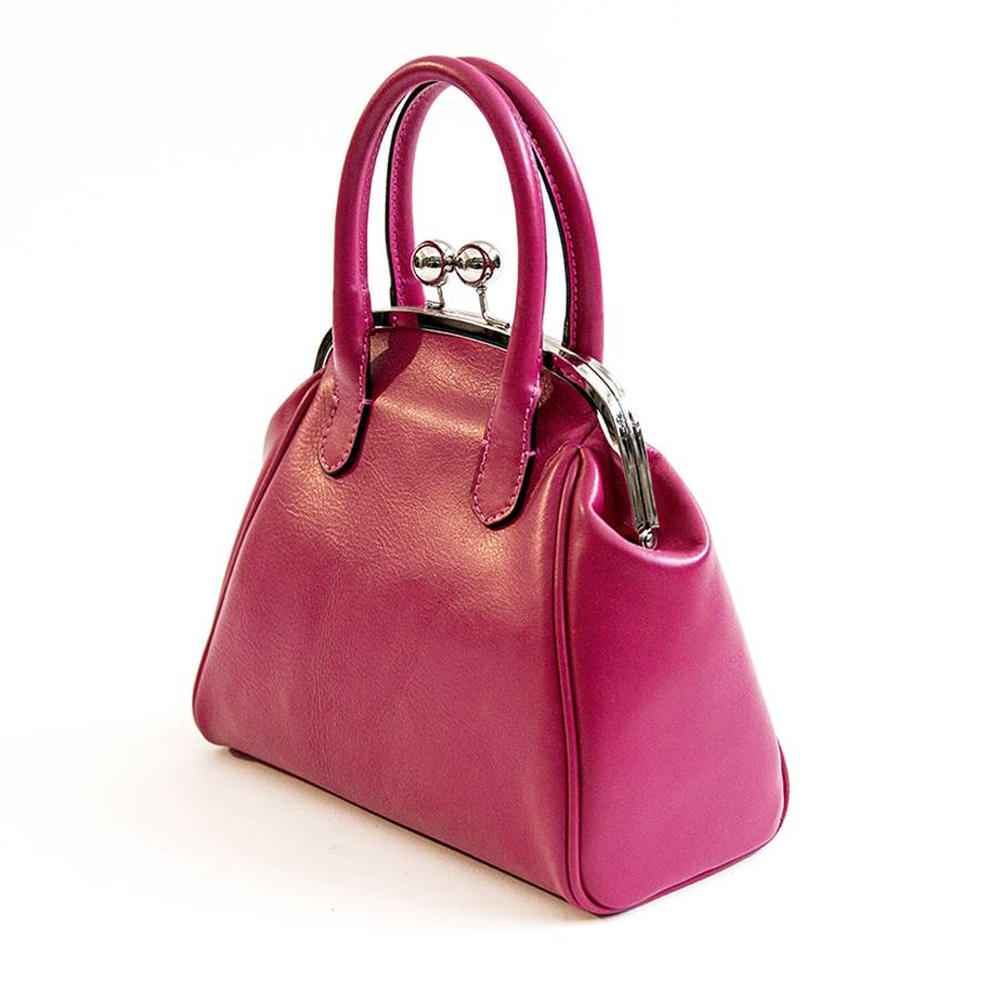 Laura Di Maggio NONNA – Borsa a clutch in nappa fuxia Prezzo Ridotto