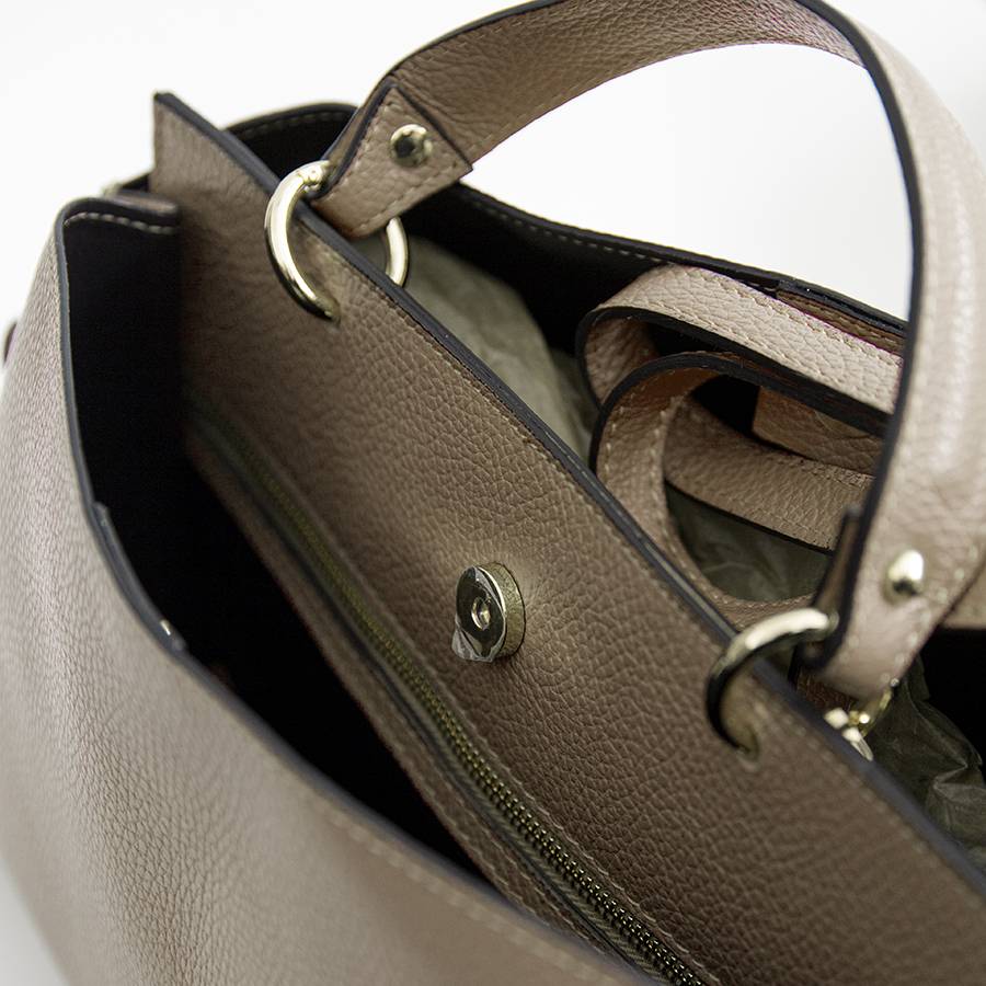 Laura Di Maggio ALEXA – borsa strutturata in pelle dollaro taupe Black Friday