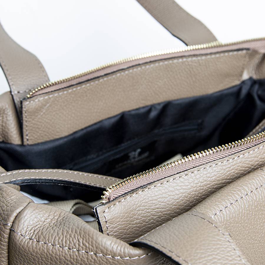 Laura Di Maggio TYRA – Borsa in pelle dollaro trapuntato beige Presa