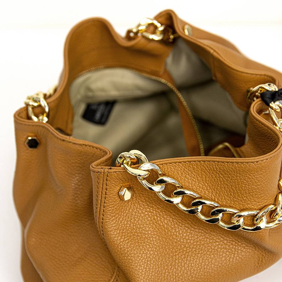 Laura Di Maggio PEACH – borsa a mano con catena in pelle cuoio Offerta per la Festa della Mamma