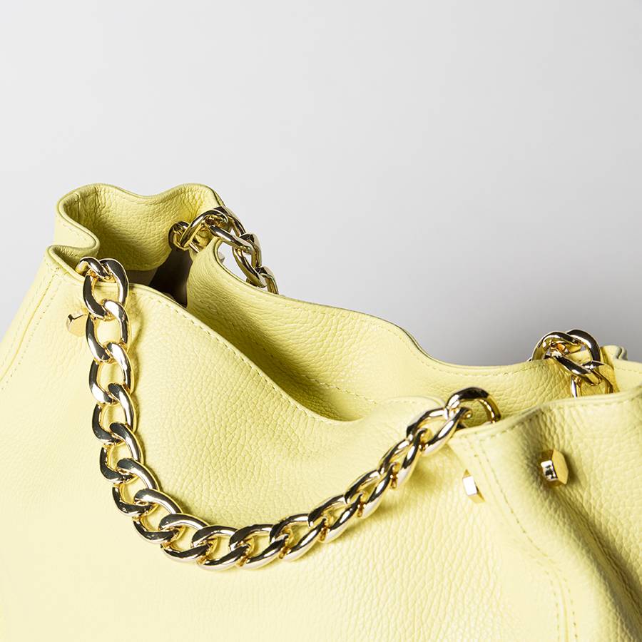 Laura Di Maggio PEACH – borsa a mano con catena in pelle limone Online