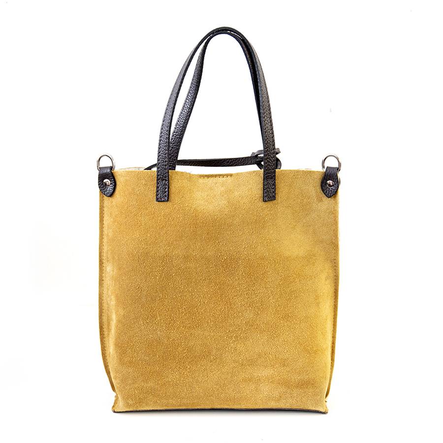 Laura Di Maggio TRUDI – borsa in camoscio ed eco montone ocra