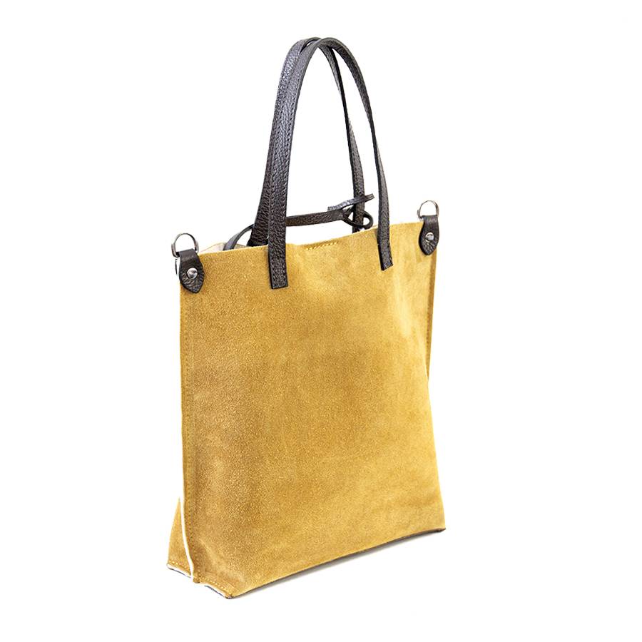 Laura Di Maggio TRUDI – borsa in camoscio ed eco montone ocra I Più Venduti