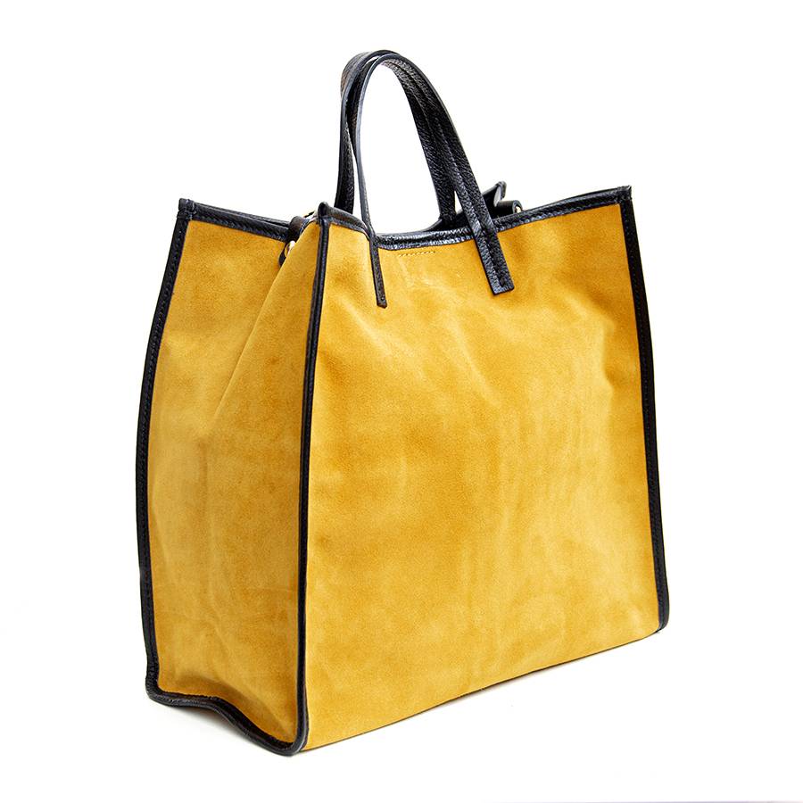 Laura Di Maggio ISABELLA – Shopper in pelle camoscio senape Vendite Flash