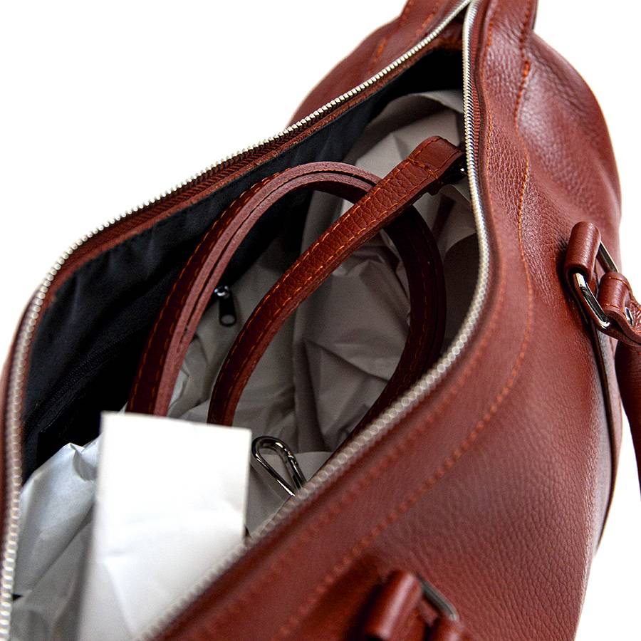 Laura Di Maggio TRAVEL – Borsone in pelle rubino Qualità