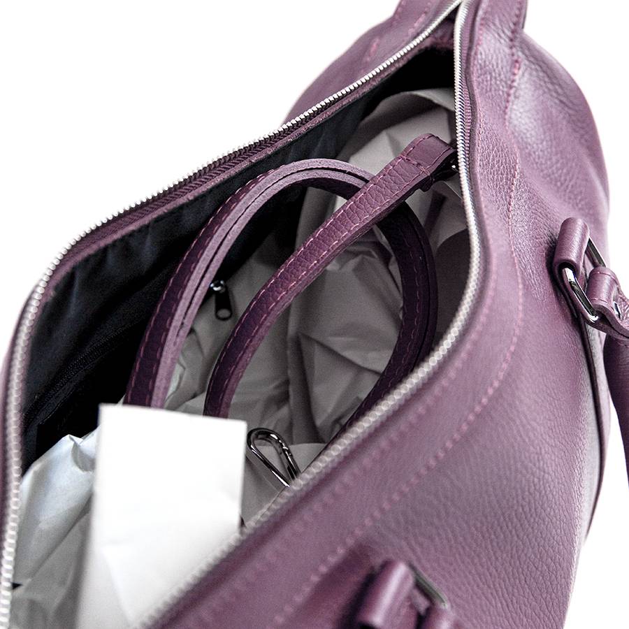 Laura Di Maggio TRAVEL – Borsone in pelle malva Vendita