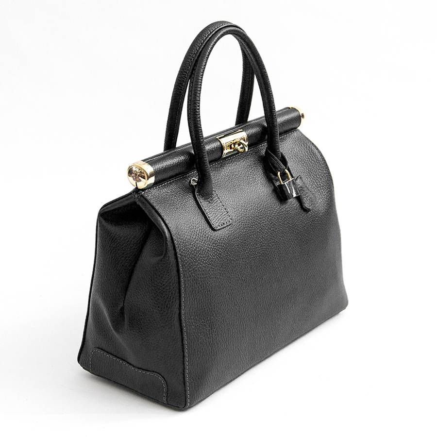 Laura Di Maggio DOCTOR – bauletto in pelle dollaro nero Promozione
