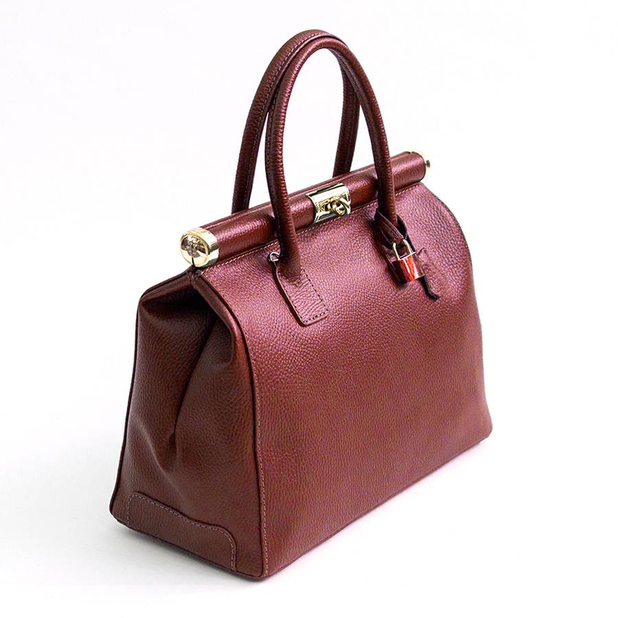 Laura Di Maggio DOCTOR – bauletto in pelle dollaro rubino Spedizione Gratuita