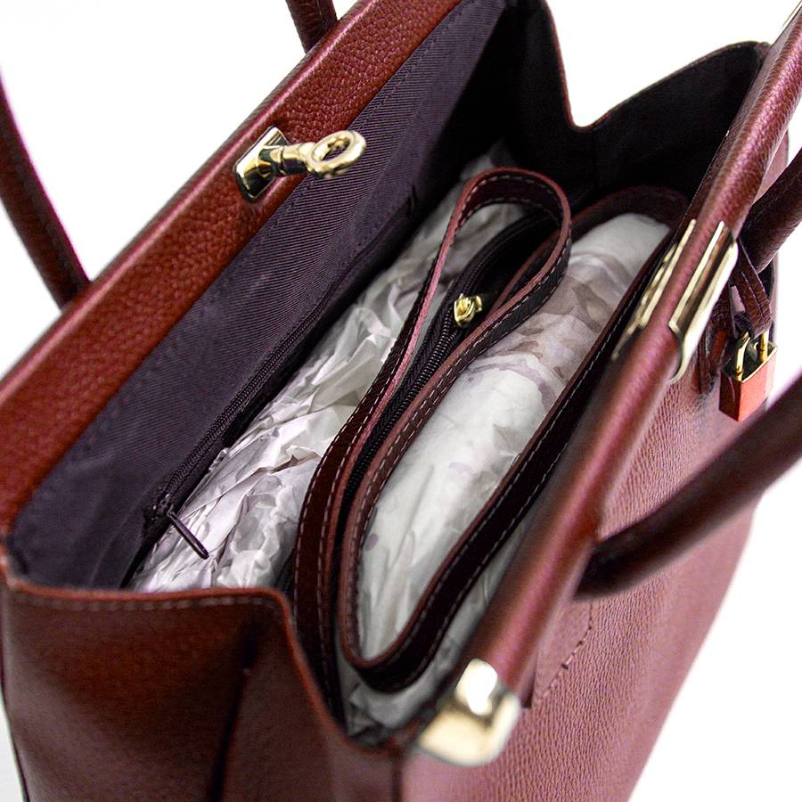 Laura Di Maggio DOCTOR – bauletto in pelle dollaro rubino Spedizione Gratuita