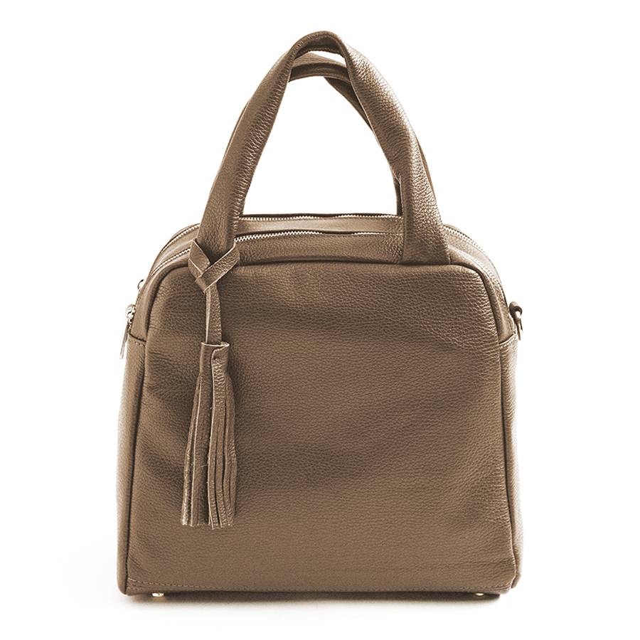 Laura Di Maggio SARA – bauletto a due zip in pelle taupe Acquista Ora