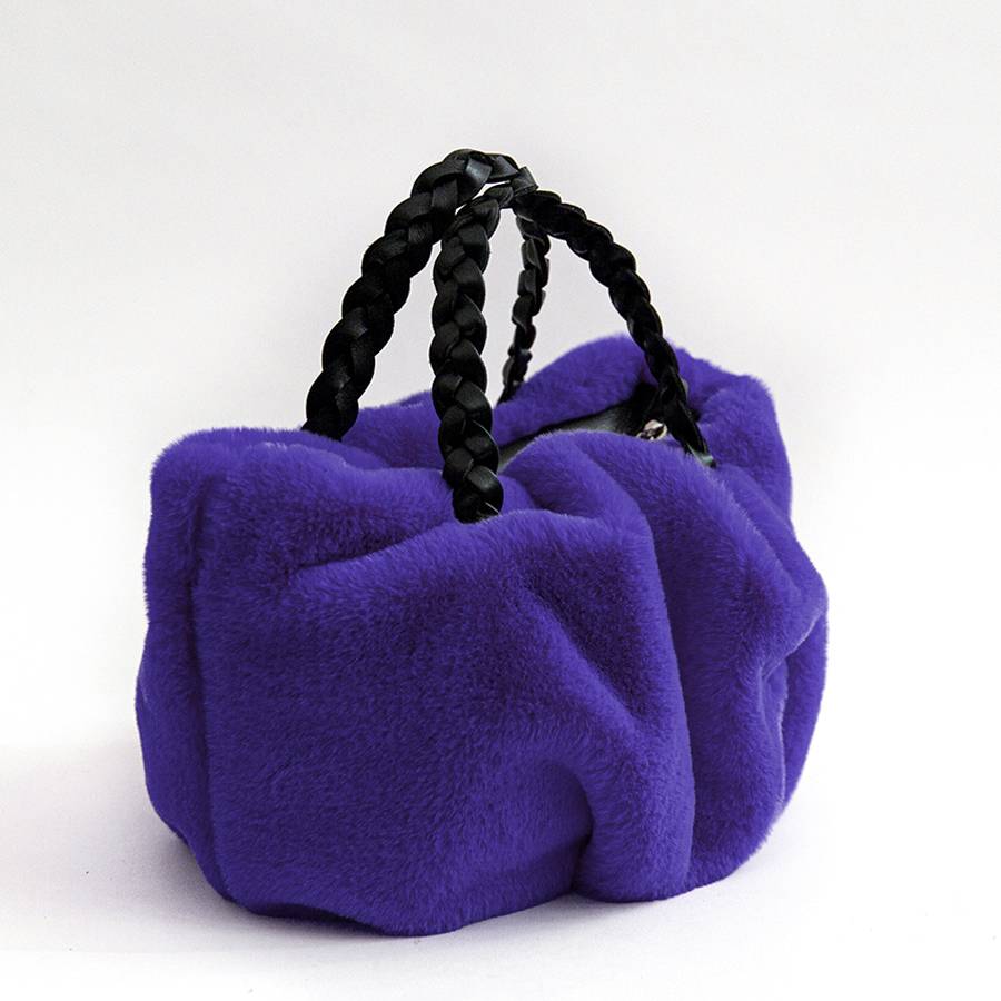 Laura Di Maggio TRUDY – bauletto in ecopelliccia viola Consegna Veloce
